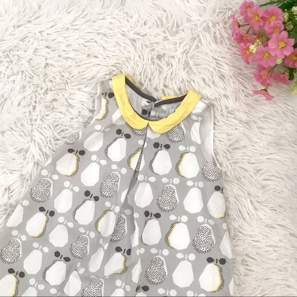 ❌Gold❌Obaïbi Baby Girl Gray Yellow Dress 🍐 - Picture 1 of 6